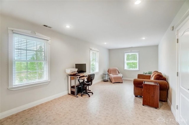 5829 Watt Rd, Camden, OH 45311 - office area featuring baseboards and recessed lighting
