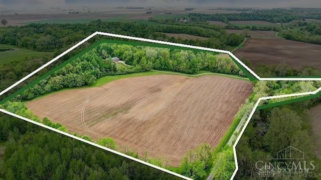 5829 Watt Rd, Camden, OH 45311 - overview of rural landscape featuring large plots for crops and property boundaries highlighted