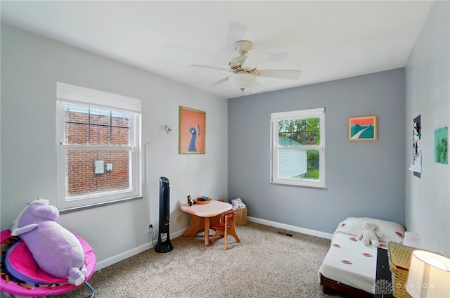 448 Triangle Ave, Oakwood, OH 45419 - bedroom with carpet and a ceiling fan