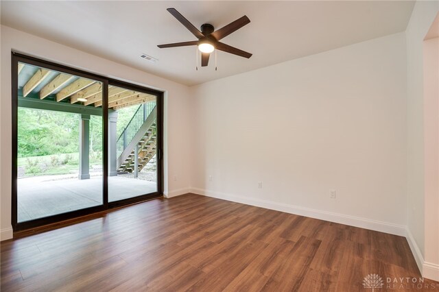 6481 Stagecoach Way, Liberty Twp, OH 45011 - empty room featuring wood finished floors, baseboards, and ceiling fan