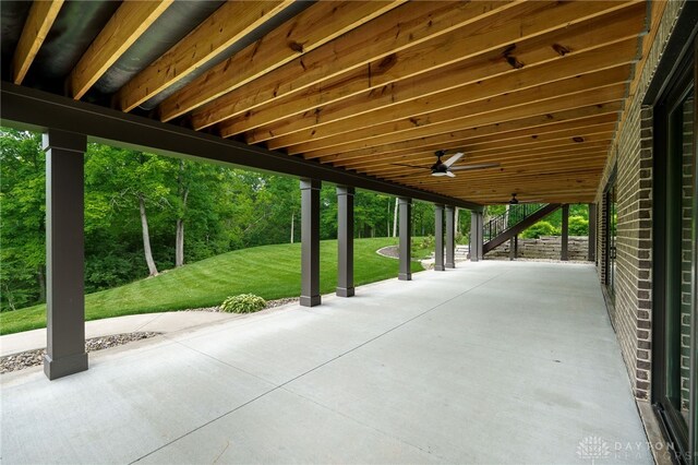 6481 Stagecoach Way, Liberty Twp, OH 45011 - view of patio featuring stairs and view of scattered trees