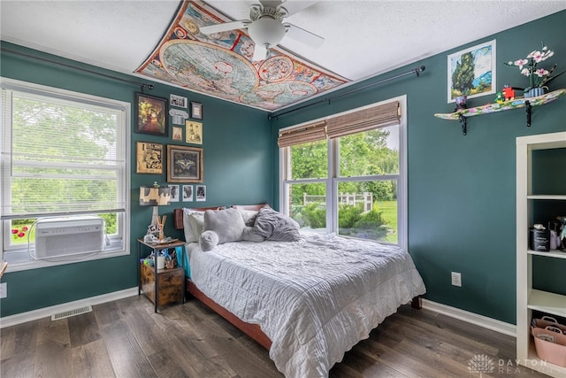2182 Sharon View Ct, Lebanon, OH 45036 - bedroom featuring baseboards, wood finished floors, a ceiling fan, and a textured ceiling