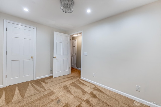 2182 Sharon View Ct, Lebanon, OH 45036 - unfurnished bedroom with light carpet, baseboards, and recessed lighting