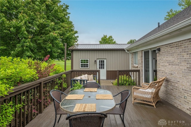 2182 Sharon View Ct, Lebanon, OH 45036 - wooden terrace with outdoor dining area