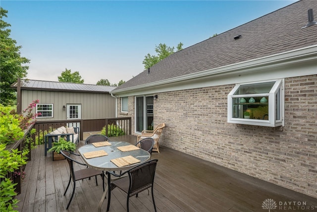2182 Sharon View Ct, Lebanon, OH 45036 - wooden terrace featuring outdoor dining space