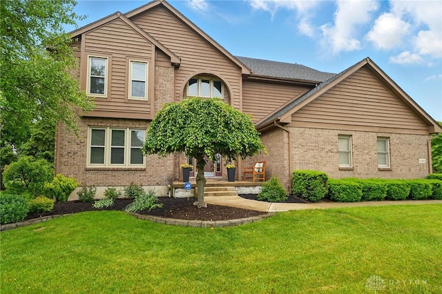 10550 Willow Brook Rd, Dayton, OH 45458 - view of front facade with brick siding and a front yard