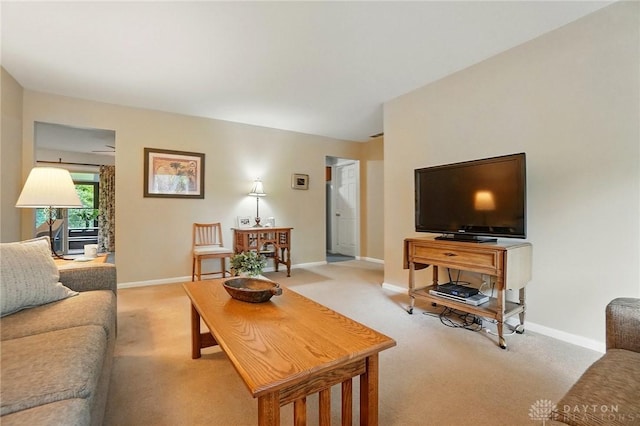 600 Deauville Dr, Washington Twp, OH 45429 - living area with light carpet and baseboards