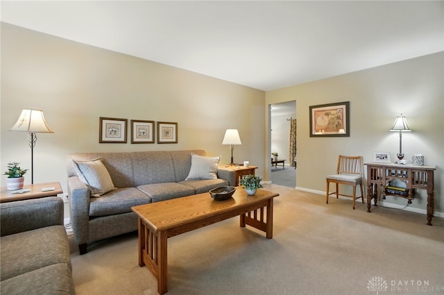 600 Deauville Dr, Washington Twp, OH 45429 - living room with light carpet and baseboards