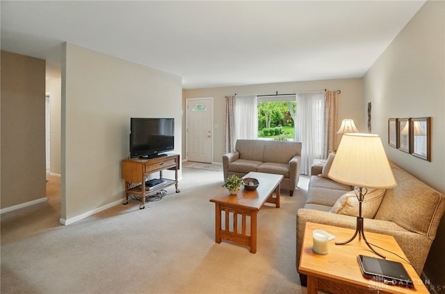 600 Deauville Dr, Washington Twp, OH 45429 - living room featuring light colored carpet and baseboards