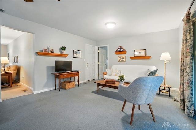 600 Deauville Dr, Washington Twp, OH 45429 - living room featuring carpet floors and baseboards
