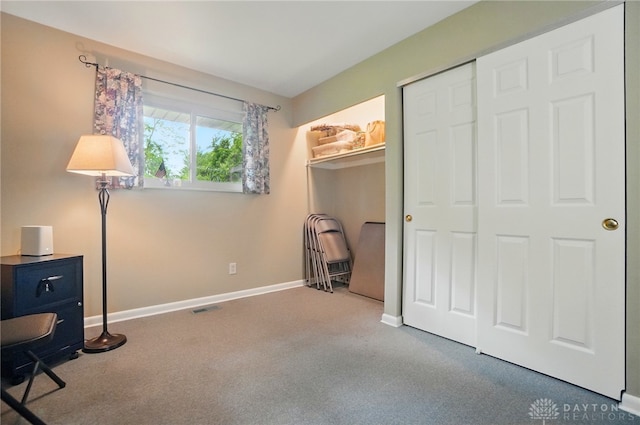 600 Deauville Dr, Washington Twp, OH 45429 - unfurnished bedroom featuring carpet, baseboards, a closet, and an office area