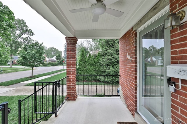 407 Claranna Ave, Oakwood, OH 45419 - porch featuring ceiling fan