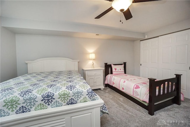 7516 Blue Fox Run, West Chester, OH 45069 - carpeted bedroom with a closet and a ceiling fan