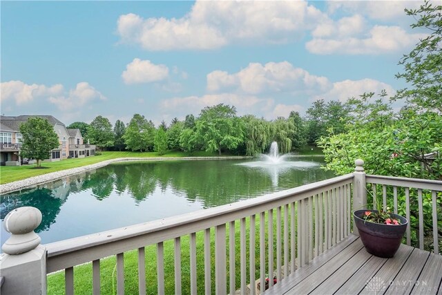 7516 Blue Fox Run, West Chester, OH 45069 - wooden terrace with a water view