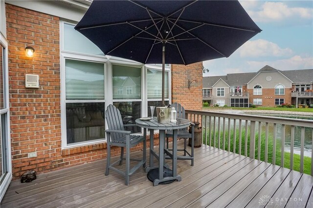 7516 Blue Fox Run, West Chester, OH 45069 - wooden terrace featuring a water view