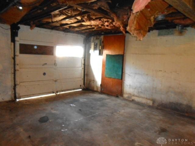 1202 Burt St, Springfield, OH 45505 - garage featuring concrete block wall