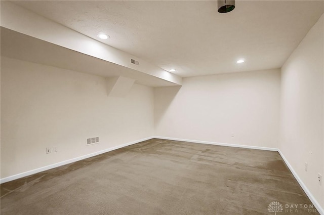 9752 Crooked Creek Dr, Centerville, OH 45458 - finished basement featuring carpet, baseboards, and recessed lighting