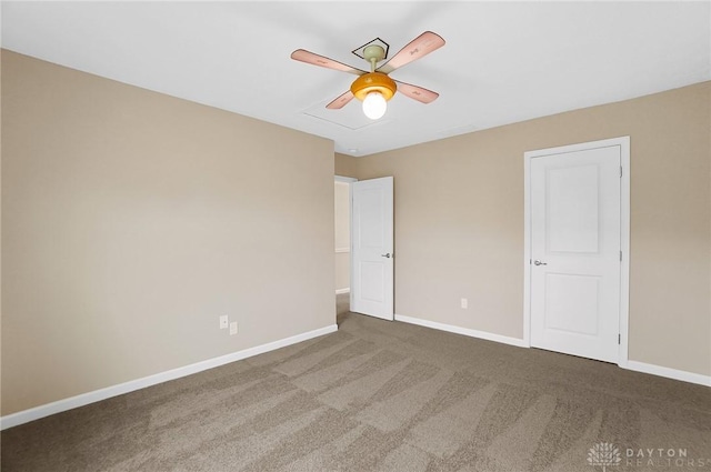 9752 Crooked Creek Dr, Centerville, OH 45458 - unfurnished bedroom with carpet flooring, baseboards, and ceiling fan