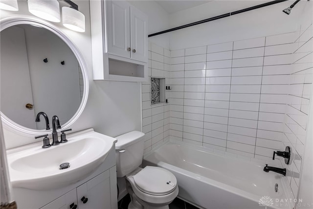 3558 Knollbrook Dr, Franklin Twp, OH 45005 - bathroom with vanity, shower / bath combination, and toilet