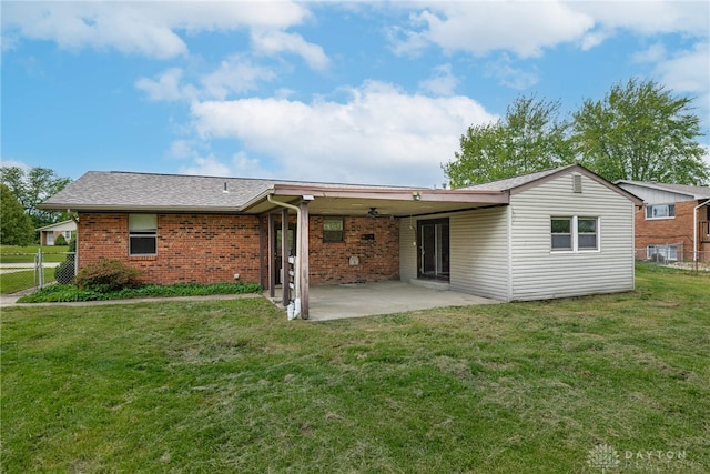 3558 Knollbrook Dr, Franklin Twp, OH 45005 - rear view of property with a patio, brick siding, and roof with shingles