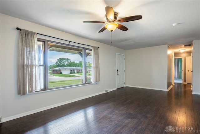 3558 Knollbrook Dr, Franklin Twp, OH 45005 - empty room featuring a ceiling fan, wood finished floors, healthy amount of natural light, and baseboards
