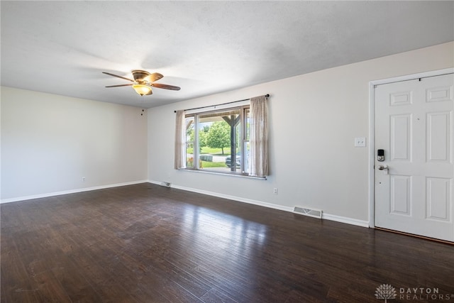 3558 Knollbrook Dr, Franklin Twp, OH 45005 - spare room featuring ceiling fan and dark wood finished floors