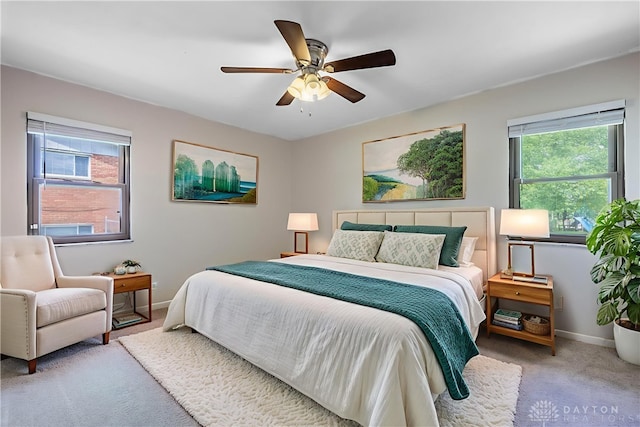 3558 Knollbrook Dr, Franklin Twp, OH 45005 - carpeted bedroom featuring baseboards and ceiling fan