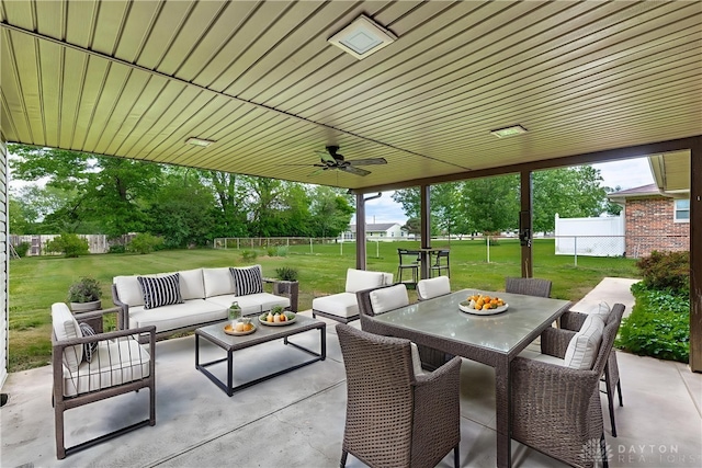 3558 Knollbrook Dr, Franklin Twp, OH 45005 - view of patio featuring outdoor dining space, an outdoor living space, and ceiling fan