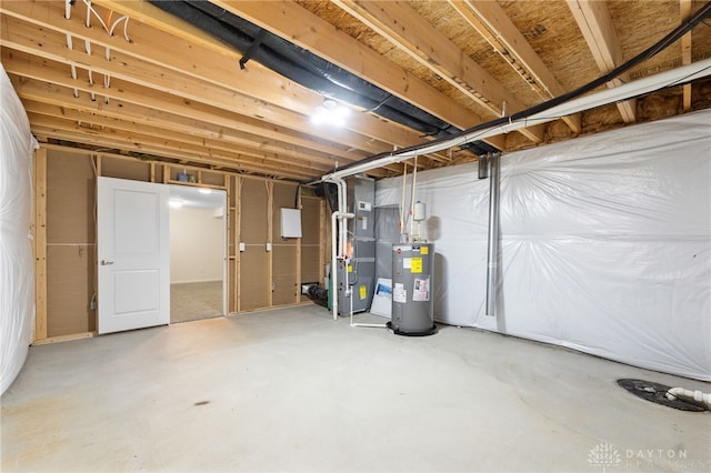 109 Waterford Blvd, Fairborn, OH 45324 - unfinished basement with water heater and heating unit
