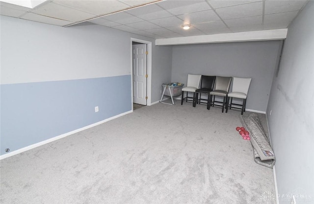 1629 Cohasset Dr, Anderson Twp, OH 45255 - finished below grade area featuring carpet, a paneled ceiling, and baseboards