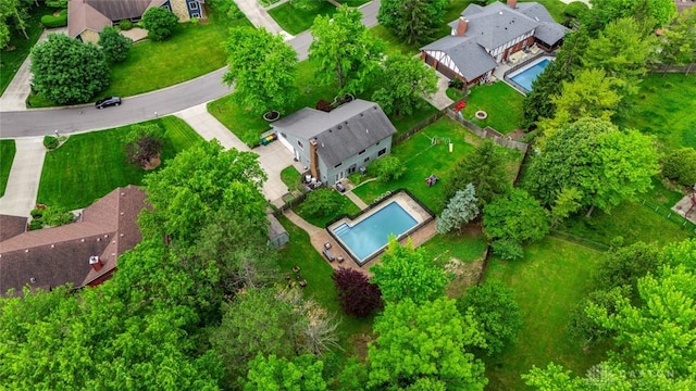 360 Merrick Dr, Beavercreek, OH 45434 - aerial perspective of suburban area featuring a pool