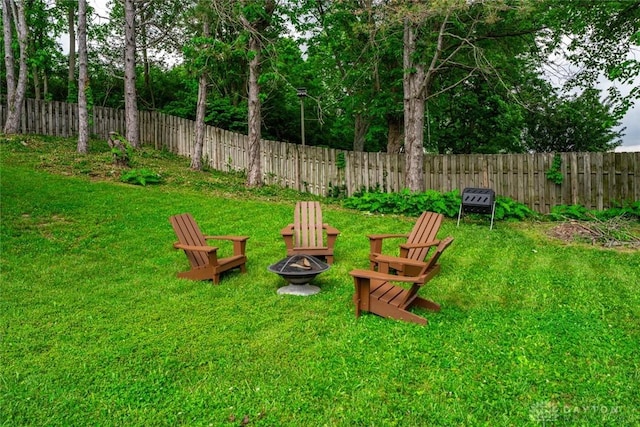 360 Merrick Dr, Beavercreek, OH 45434 - view of yard featuring a fire pit