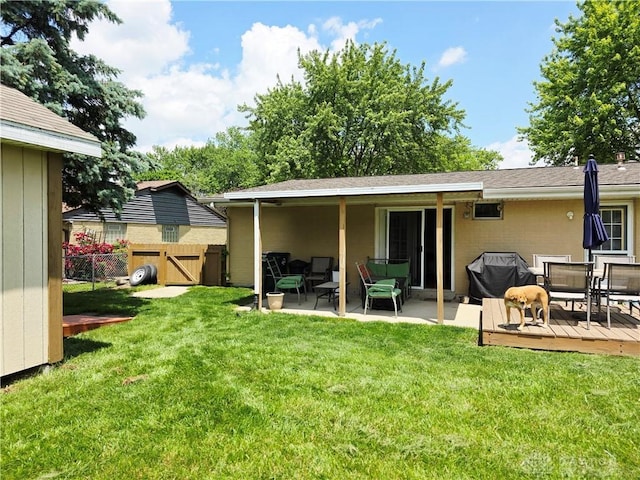 1008 Terracewood Dr, Englewood, OH 45322 - rear view of property with a gate, a deck, and a patio