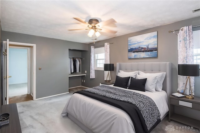520 Buttercup Ave, Vandalia, OH 45377 - bedroom with carpet flooring, a closet, and ceiling fan