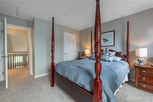 989 Brooke Ln, Xenia, OH 45385 - bedroom with carpet flooring, baseboards, and attic access