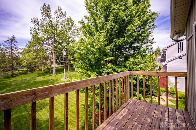 4723 Rosedale Rd, Middletown, OH 45042 - wooden deck featuring a lawn