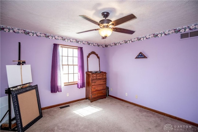 343 White Oak Dr, Chester Twp, OH 45177 - carpeted bedroom with a textured ceiling, baseboards, and ceiling fan