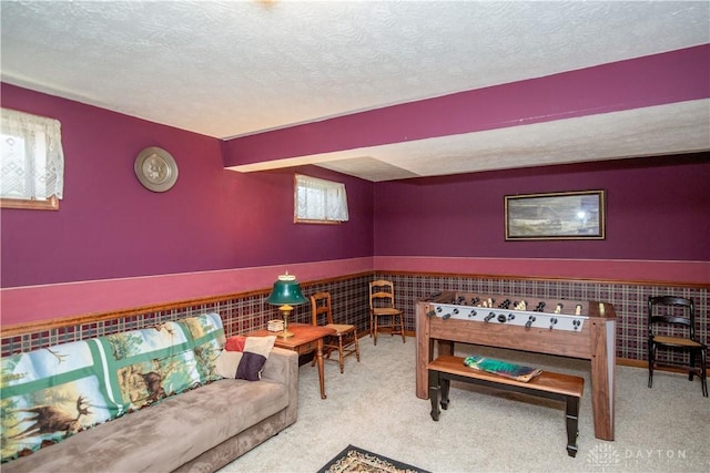 343 White Oak Dr, Chester Twp, OH 45177 - bedroom featuring a wainscoted wall, a textured ceiling, and carpet