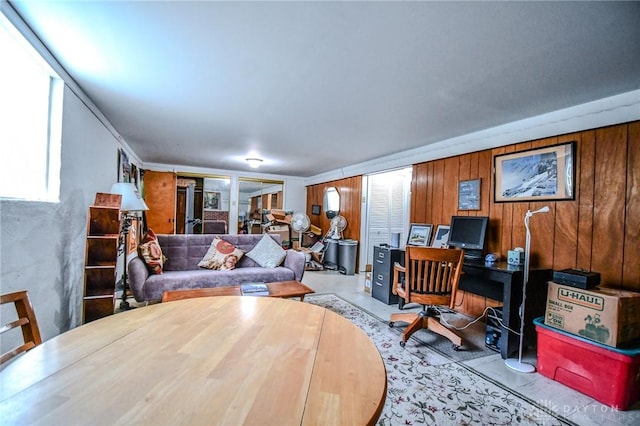 200 Maysfield Rd, Oakwood, OH 45419 - living area featuring a desk, plenty of natural light, and wood walls