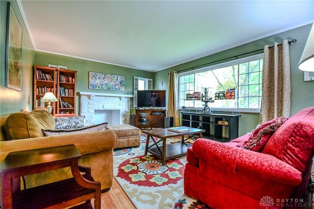200 Maysfield Rd, Oakwood, OH 45419 - living room with wood finished floors and a fireplace