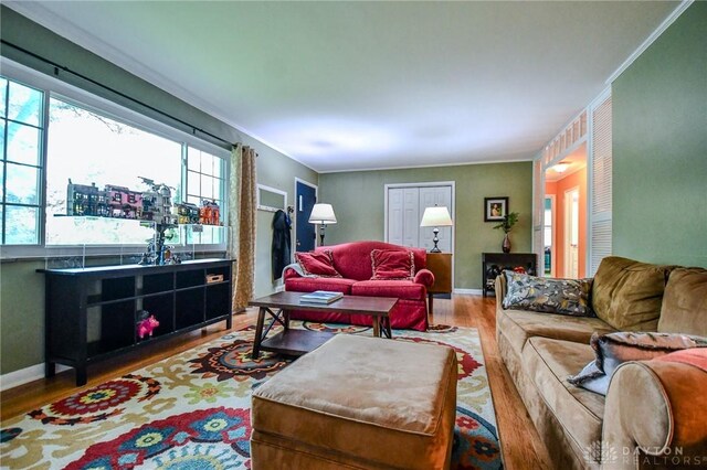 200 Maysfield Rd, Oakwood, OH 45419 - living area with wood finished floors, crown molding, and baseboards