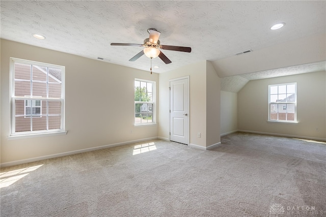 8730 Dowd Ct, Washington Twp, OH 45458 - spare room featuring plenty of natural light, baseboards, a ceiling fan, light colored carpet, and recessed lighting