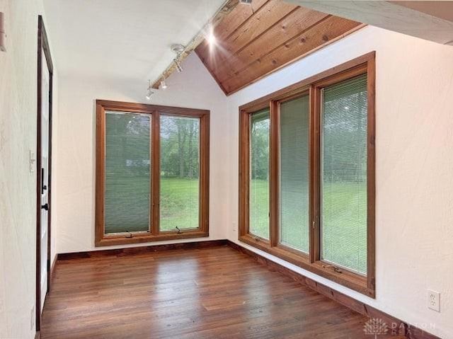 5565 Short Rd, New Carlisle, OH 45344 - unfurnished sunroom with track lighting and lofted ceiling