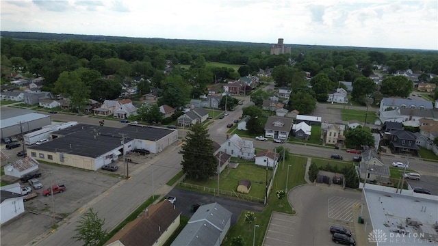 222 S Pike St, New Carlisle, OH 45344 - aerial overview of property's location featuring nearby suburban area