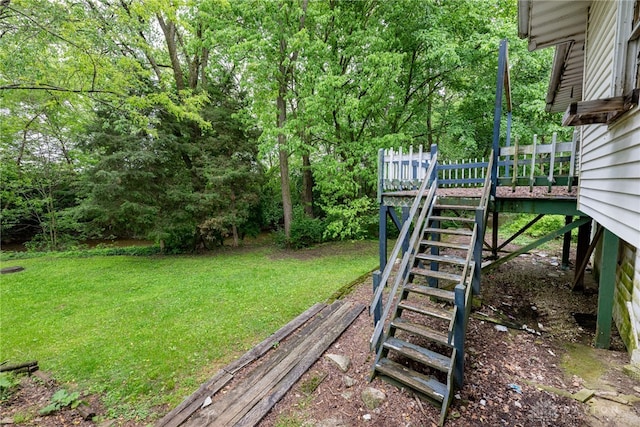 222 S Pike St, New Carlisle, OH 45344 - view of grassy yard with stairs
