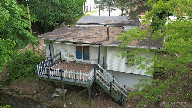 222 S Pike St, New Carlisle, OH 45344 - back of house with a wooden deck