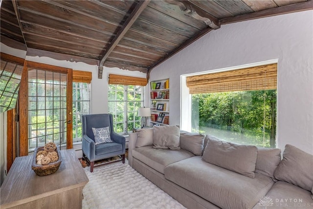 1500 Ridgeway Rd, Oakwood, OH 45419 - living area featuring wooden ceiling and plenty of natural light