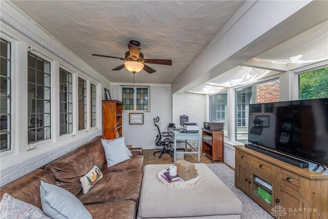 1500 Ridgeway Rd, Oakwood, OH 45419 - sunroom / solarium featuring brick wall