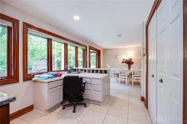 1211 Runnymede Rd, Oakwood, OH 45419 - office area featuring light tile patterned floors, recessed lighting, and baseboards