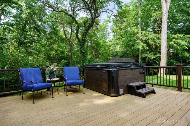 1211 Runnymede Rd, Oakwood, OH 45419 - wooden deck with a hot tub